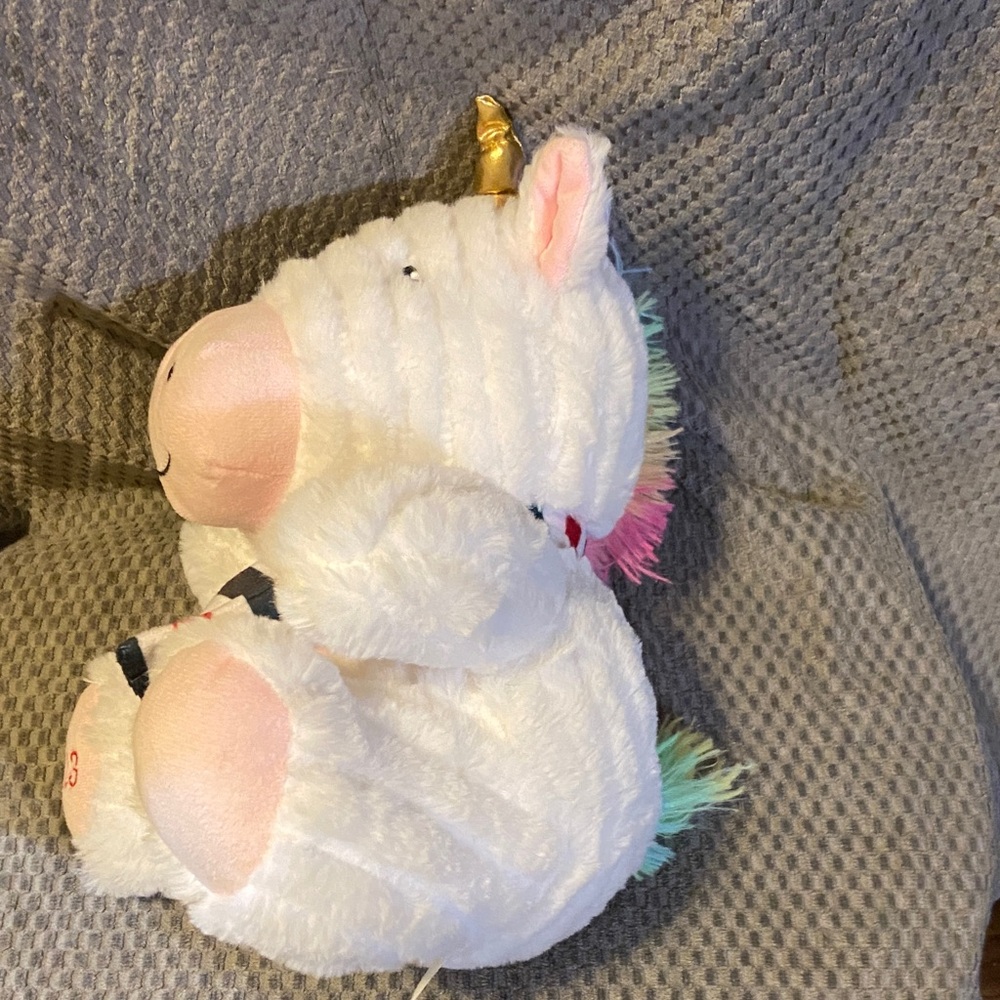 Charming White Unicorn Plush with Gold Horn - Picture 4 of 5